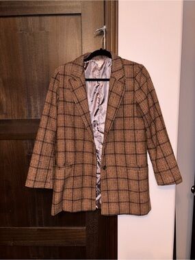 Hem & Thread Brown Plaid Pea Coat